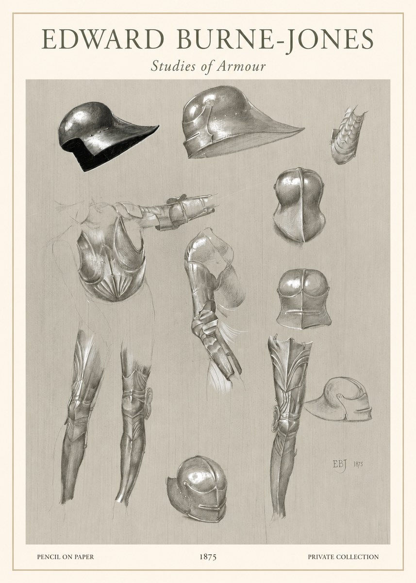 Edward Burne-Jones Studies of Armour No1 - Affiche