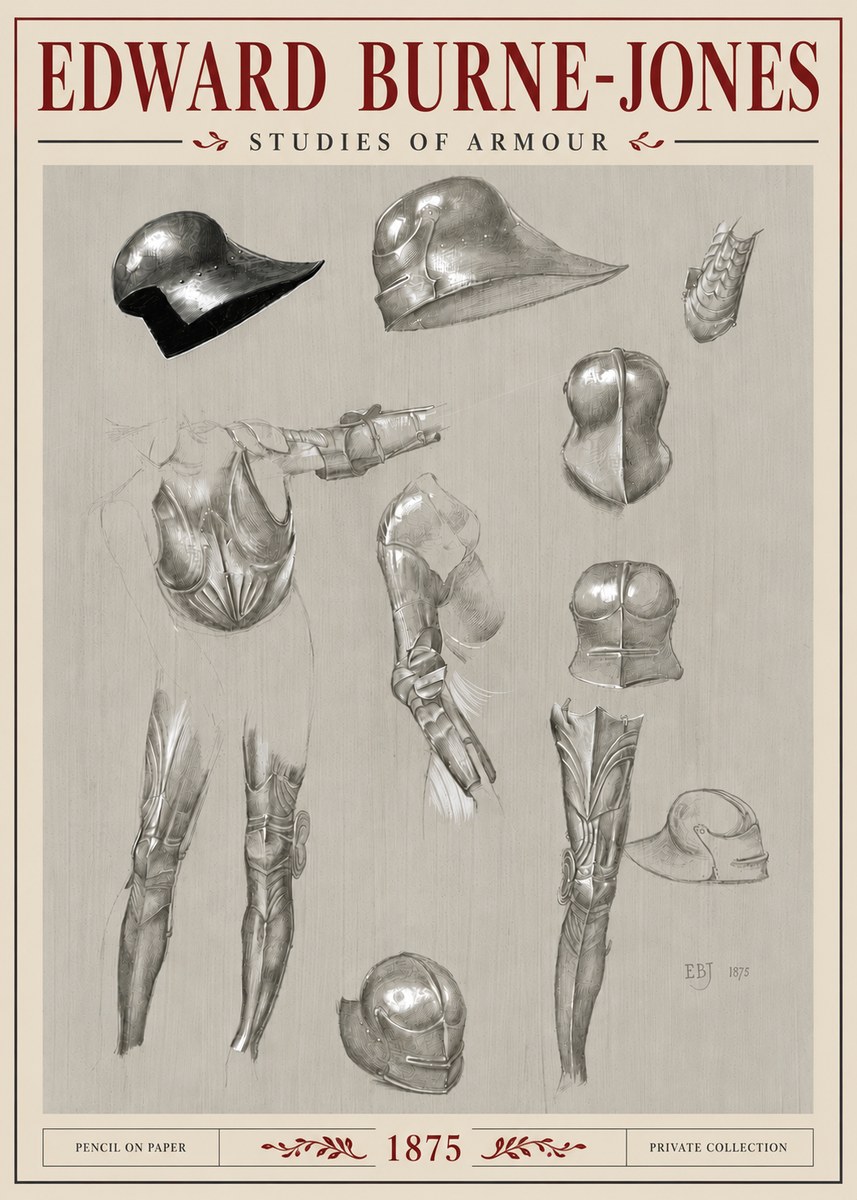 Edward Burne-Jones Studies of Armour No6 - Affiche