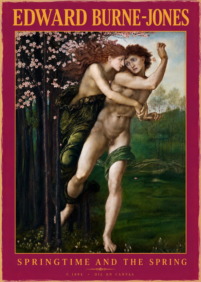Edward Burne-Jones Springtime and the Spring No3 - Affiche