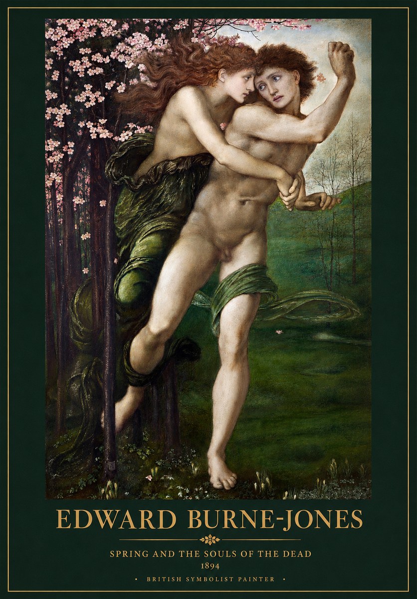 Edward Burne-Jones Springtime and the Spring No4 - Affiche