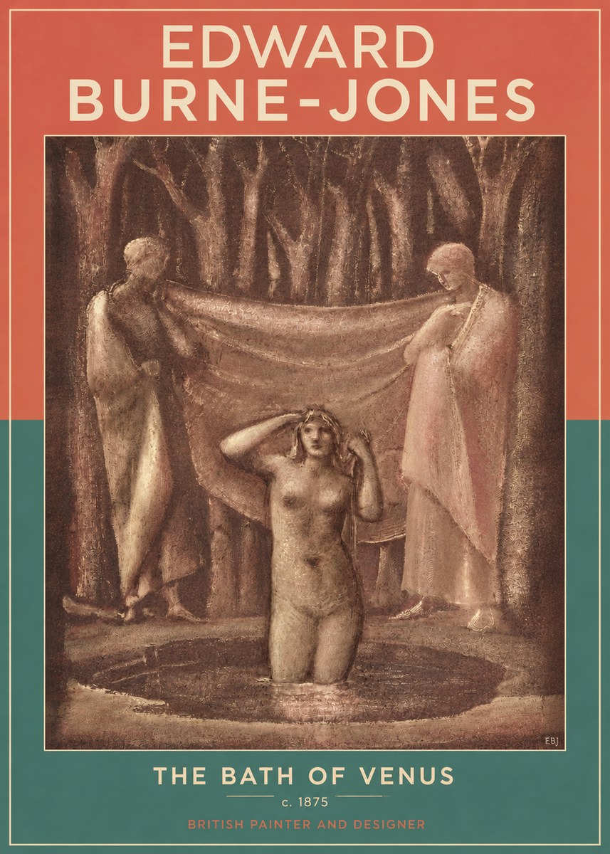 Edward Burne-Jones The Bath of Venus No3 - Affiche