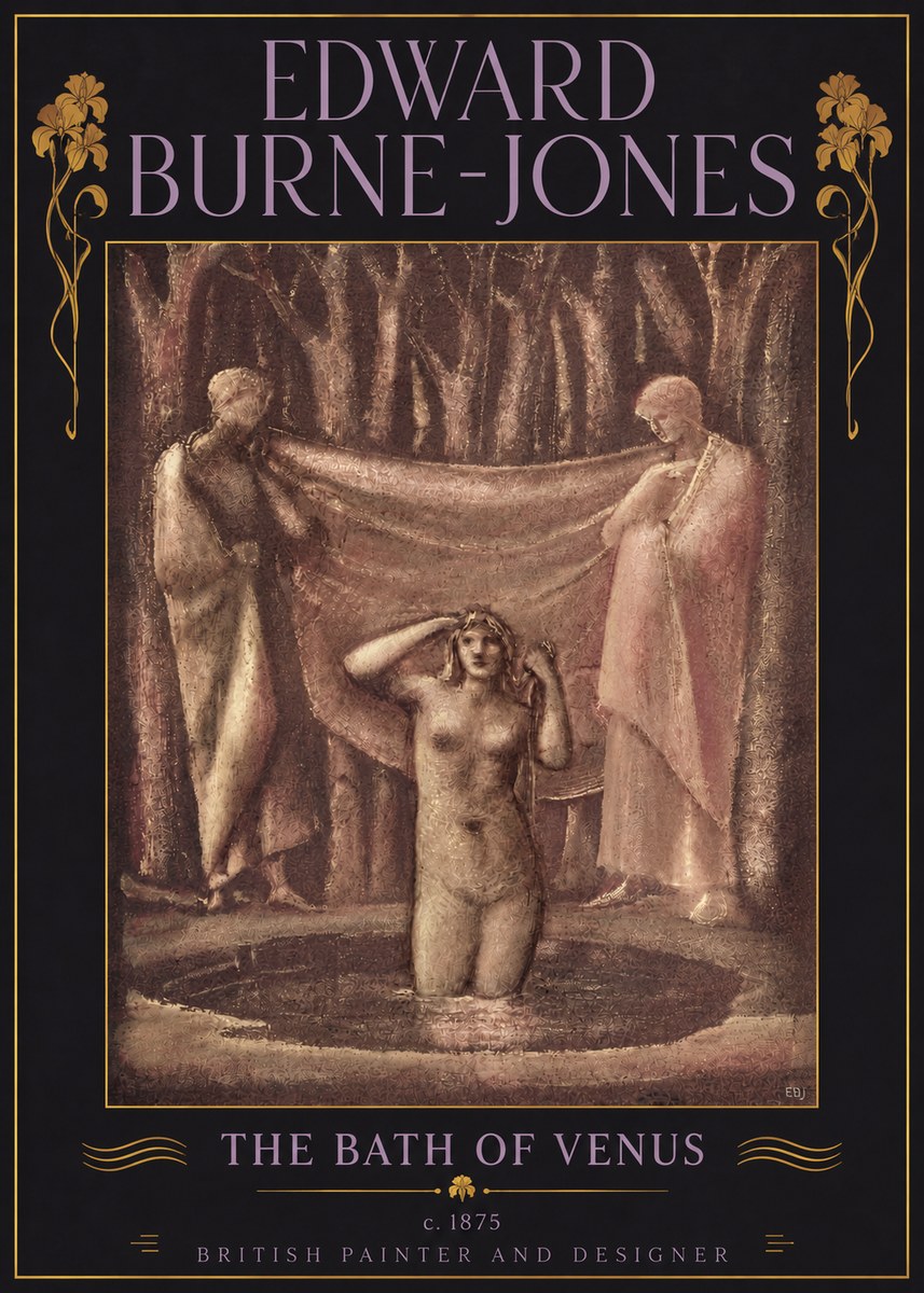 Edward Burne-Jones The Bath of Venus No5 - Affiche
