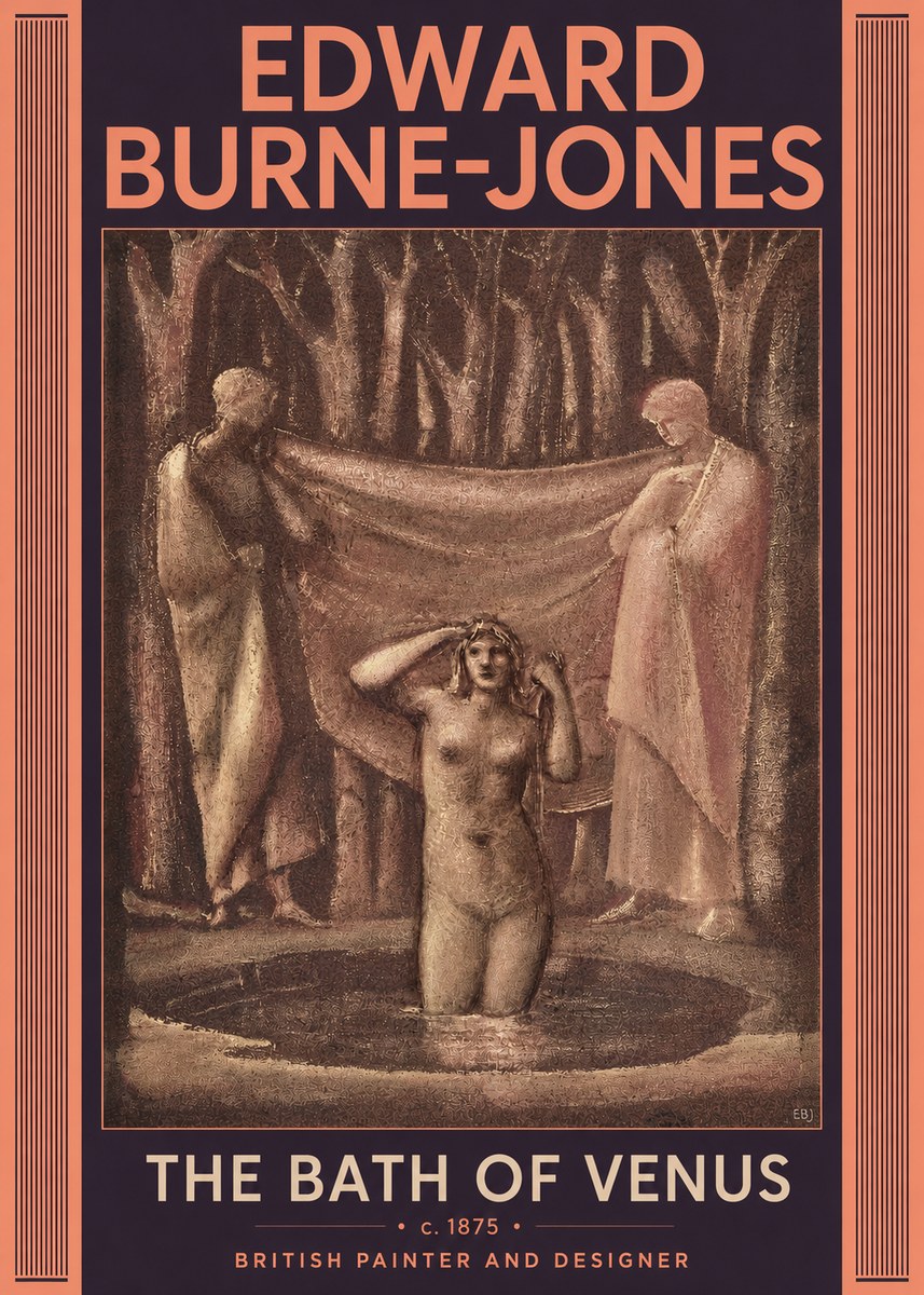 Edward Burne-Jones The Bath of Venus No6 - Affiche