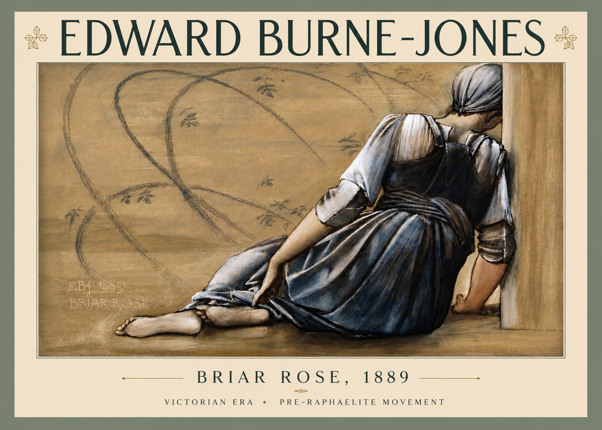 Edward Burne-Jones Briar Rose No5 - Affiche