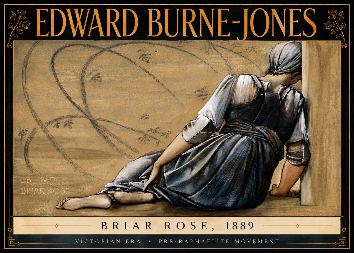 Edward Burne-Jones Briar Rose No6 - Affiche