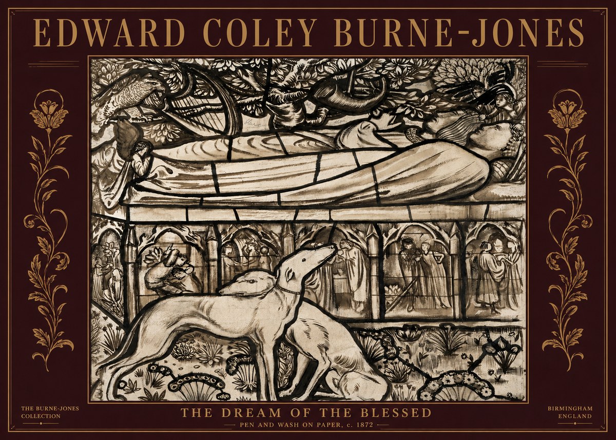 Edward Burne-Jones The Dream of the Blessed No5 - Affiche