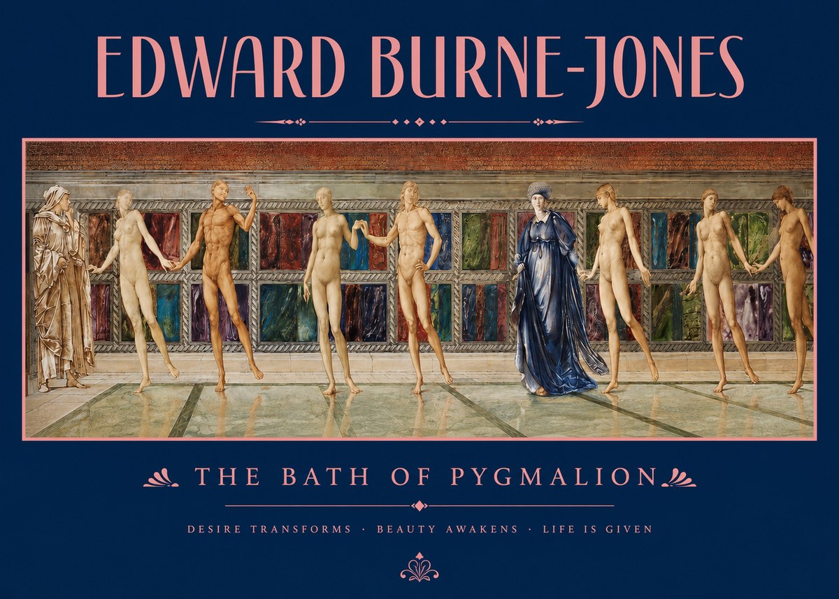 Edward Burne-Jones The Bath of Pygmalion No2 - Affiche