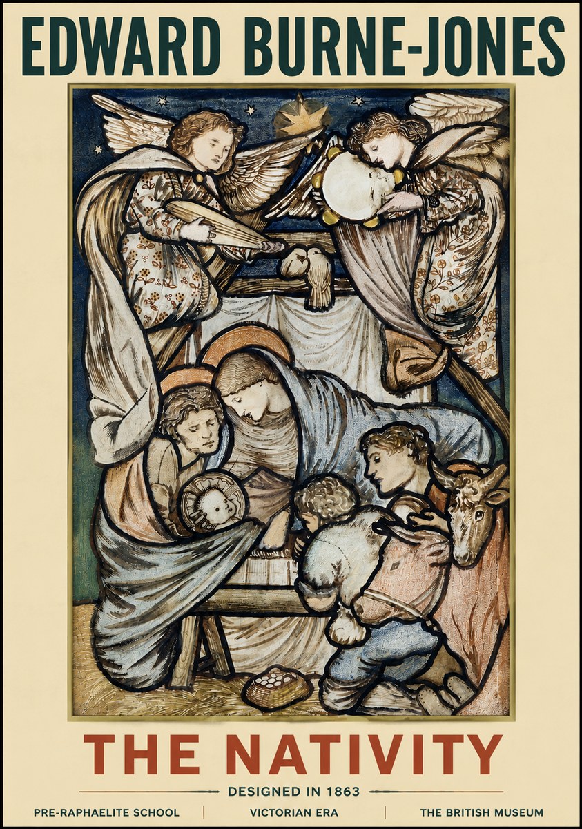 Edward Burne-Jones The Nativity No4 - Affiche