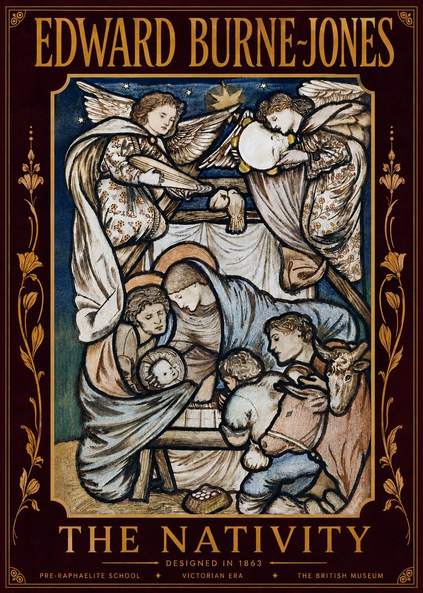 Edward Burne-Jones The Nativity No6 - Affiche