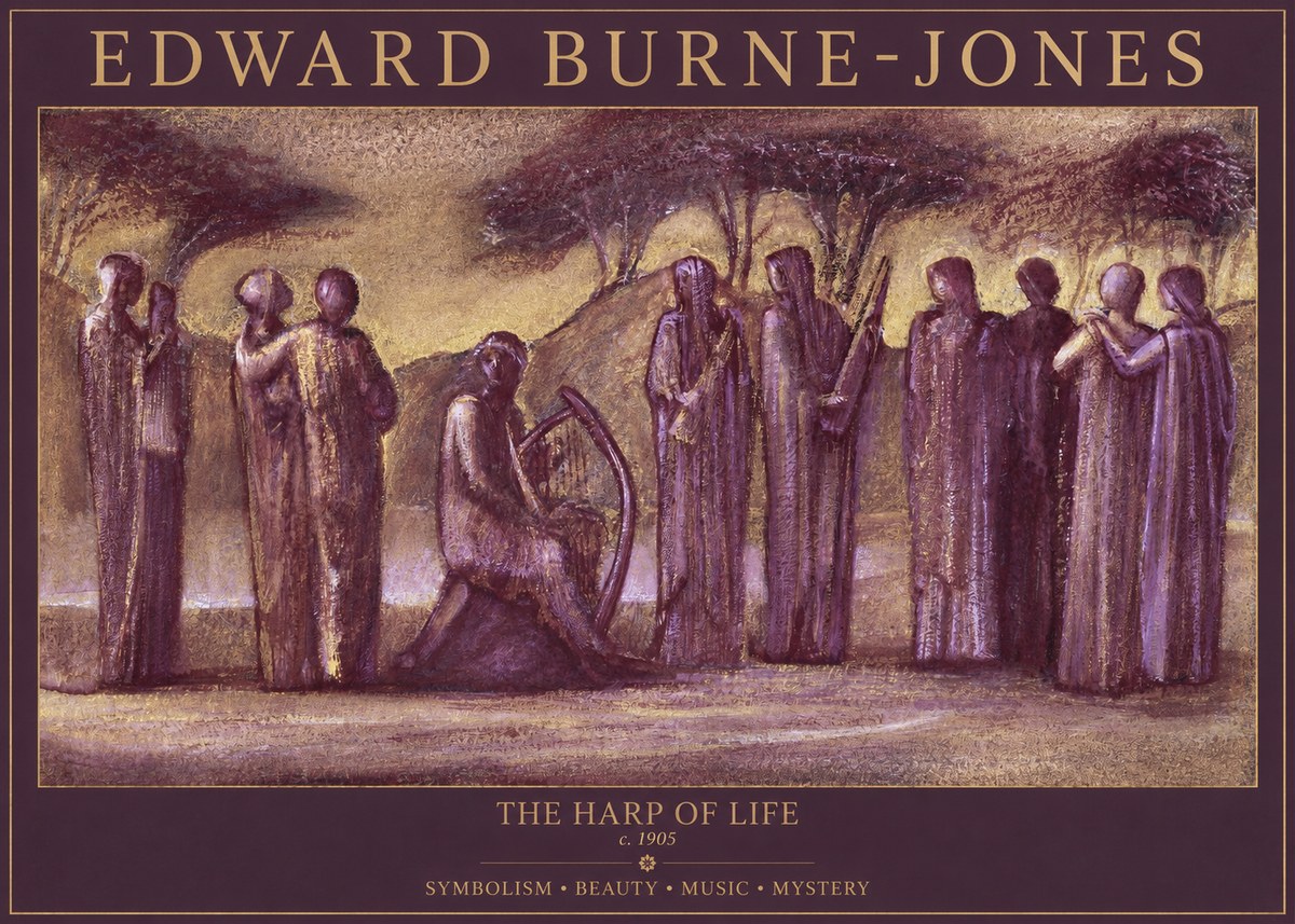 Edward Burne-Jones The Harp of Life No1 - Affiche