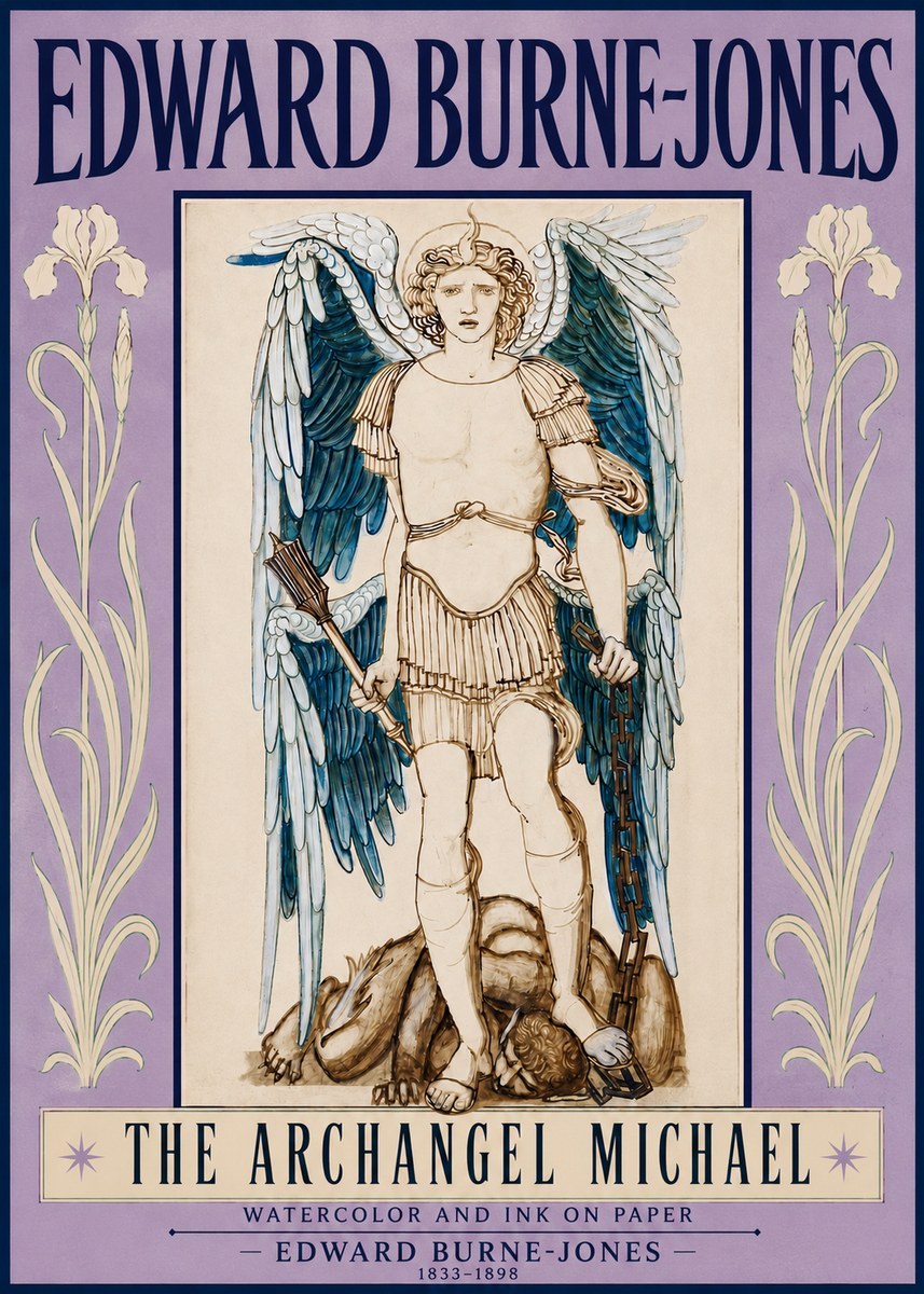Edward Burne-Jones The Archangel Michael No3 - Affiche