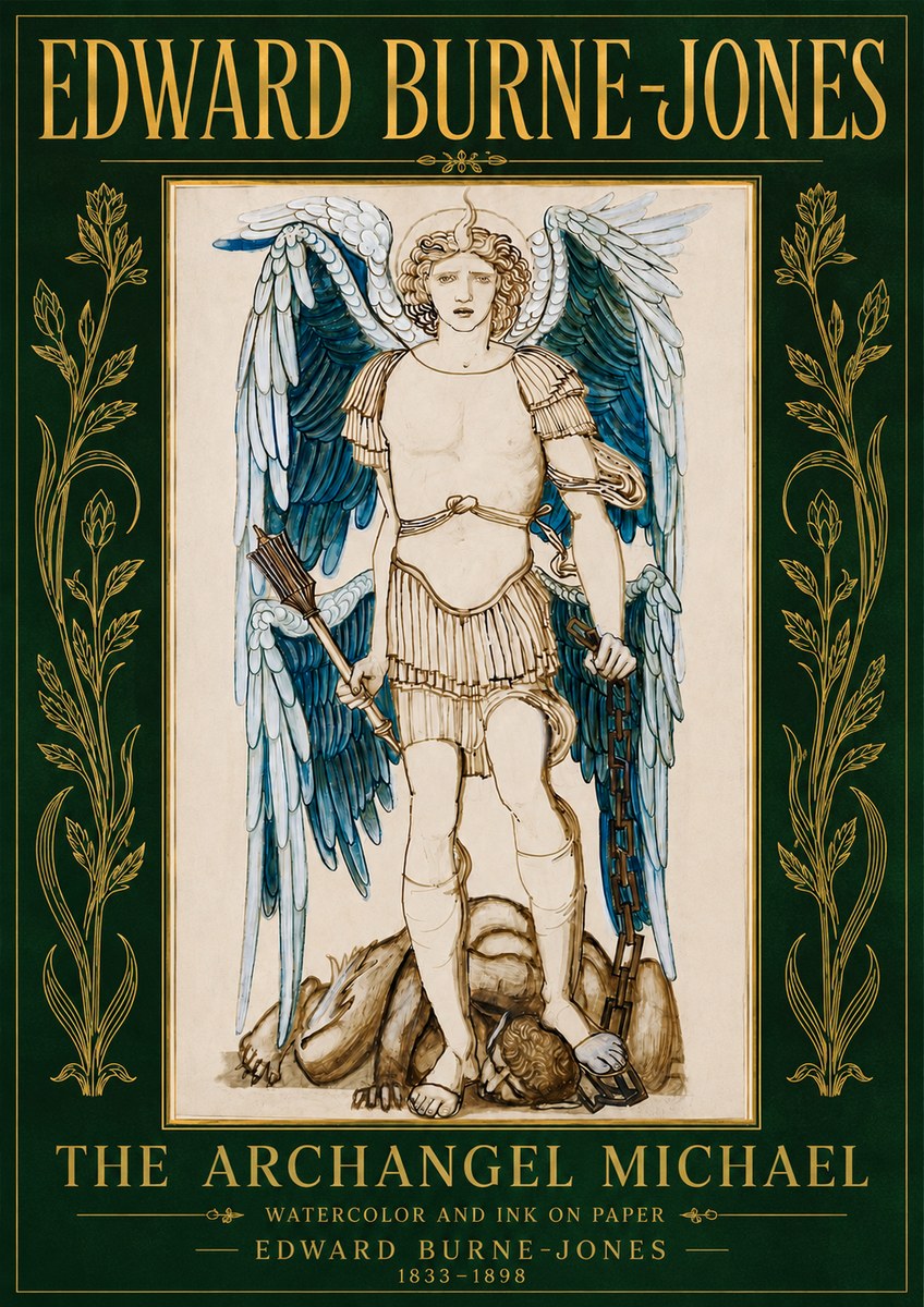 Edward Burne-Jones The Archangel Michael No4 - Affiche