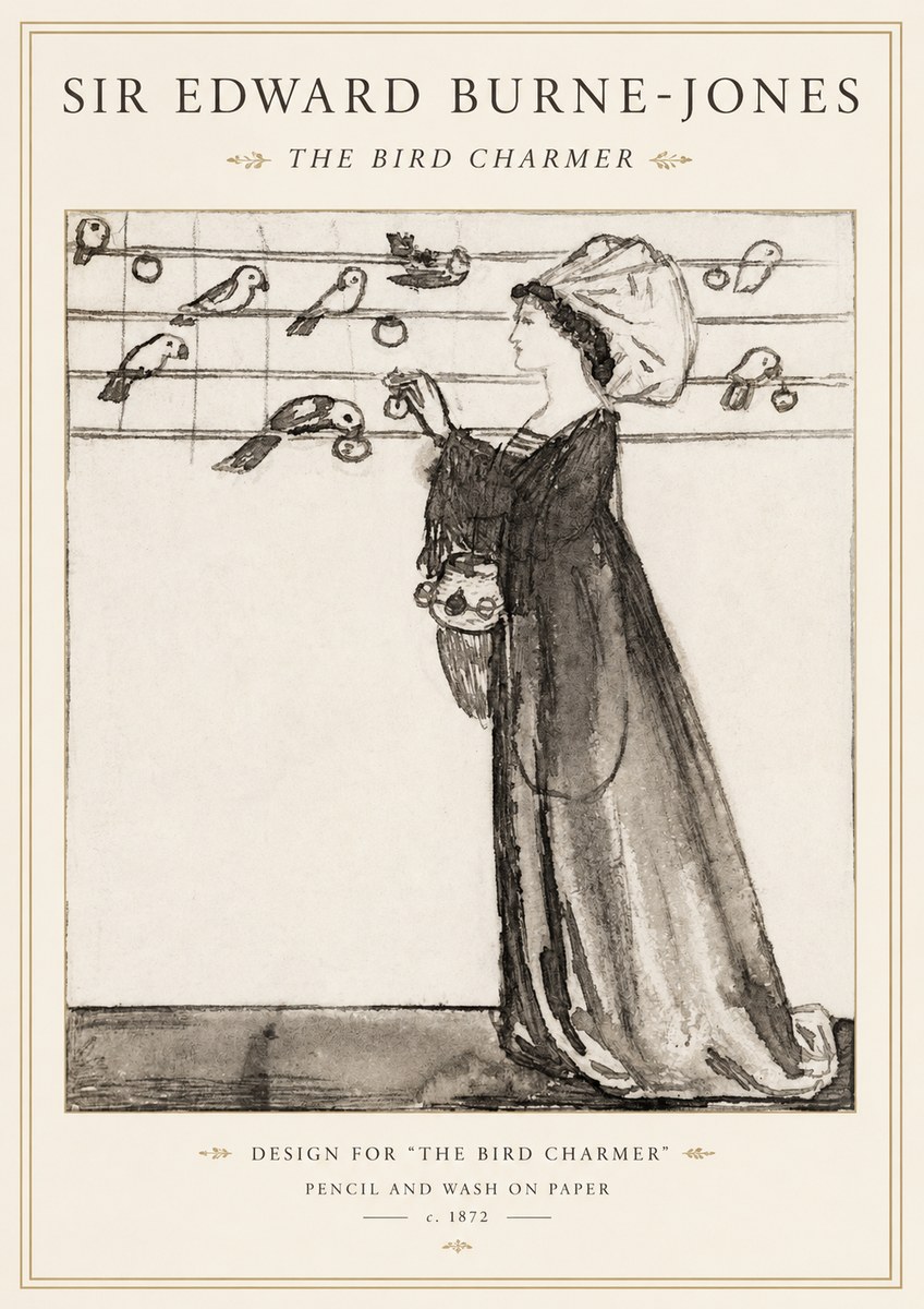 Edward Burne-Jones The Bird Charmer No1 - Affiche