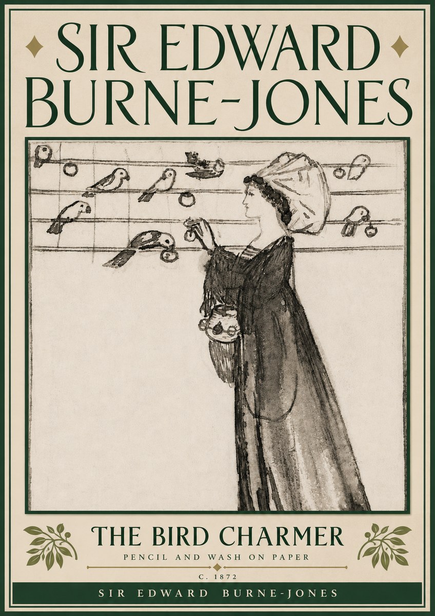 Edward Burne-Jones The Bird Charmer No6 - Affiche