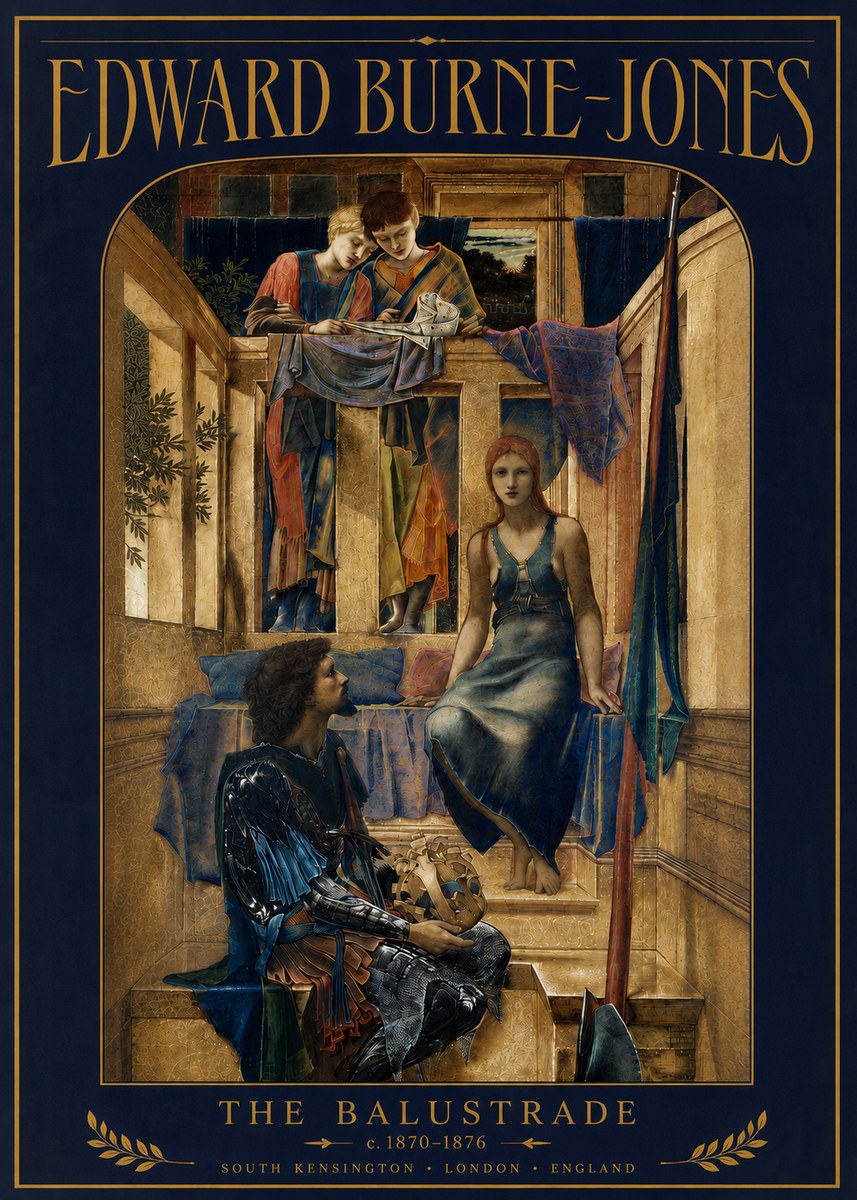 Edward Burne-Jones The Balustrade No4 - Affiche
