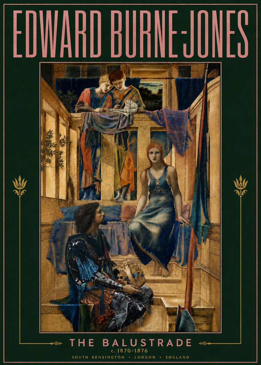 Edward Burne-Jones The Balustrade No5 - Affiche