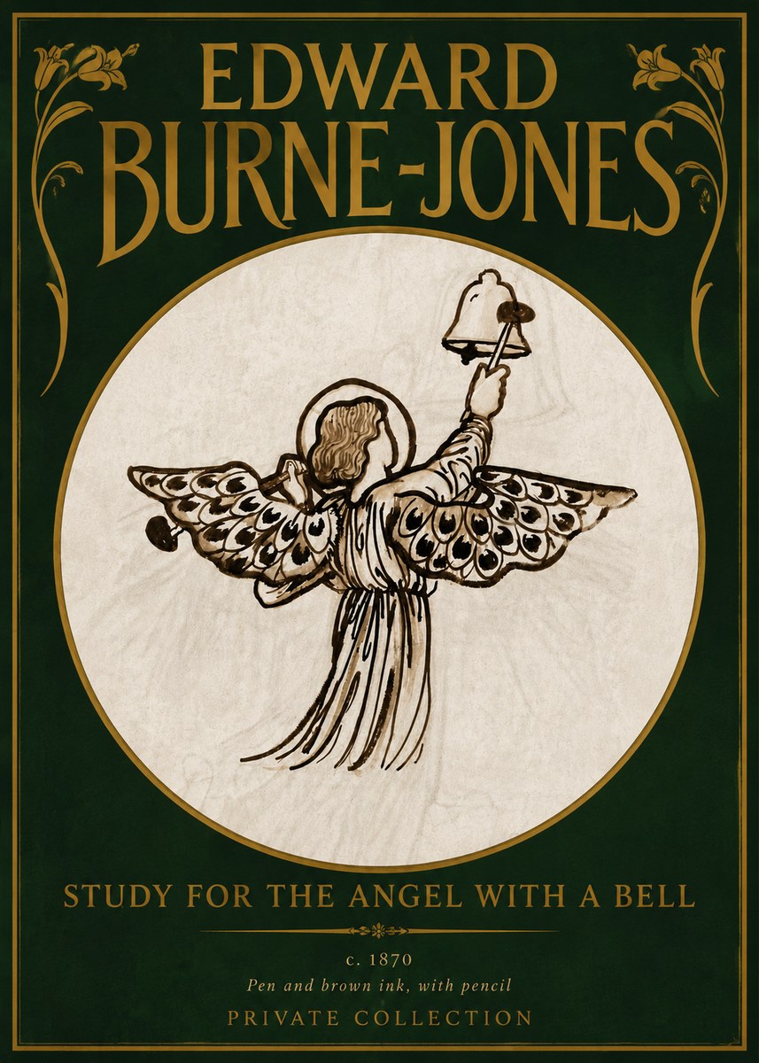 Edward Burne-Jones Study for the Angel with a Bell No4 - Affiche