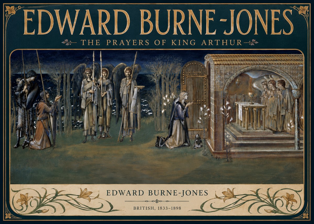 Edward Burne-Jones The Prayers of King Arthur No2 - Affiche