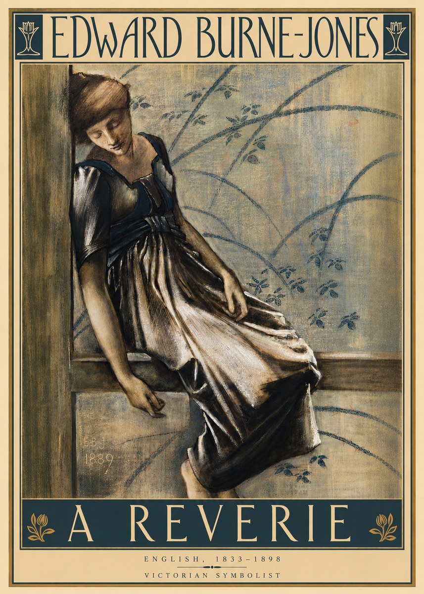 Edward Burne-Jones A Reverie No4 - Affiche
