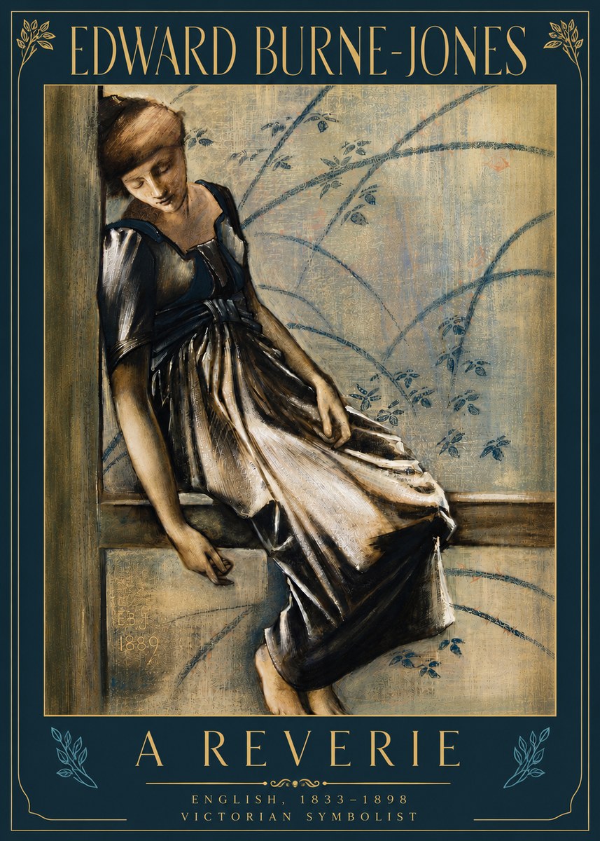 Edward Burne-Jones A Reverie No5 - Affiche