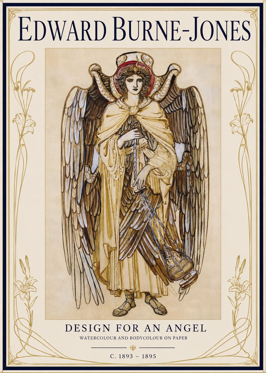 Edward Burne-Jones Design for an Angel No1 - Affiche