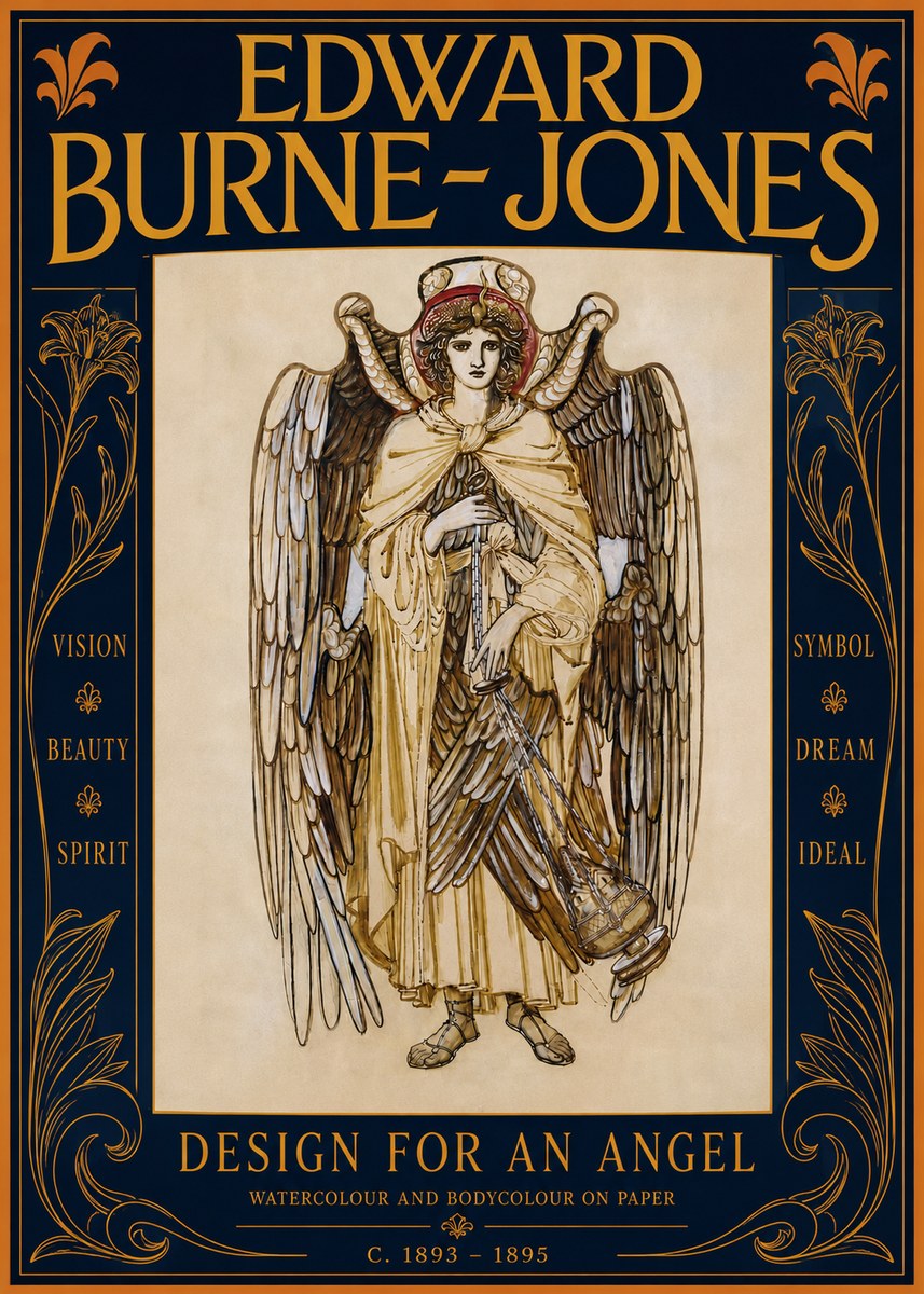 Edward Burne-Jones Design for an Angel No4 - Affiche