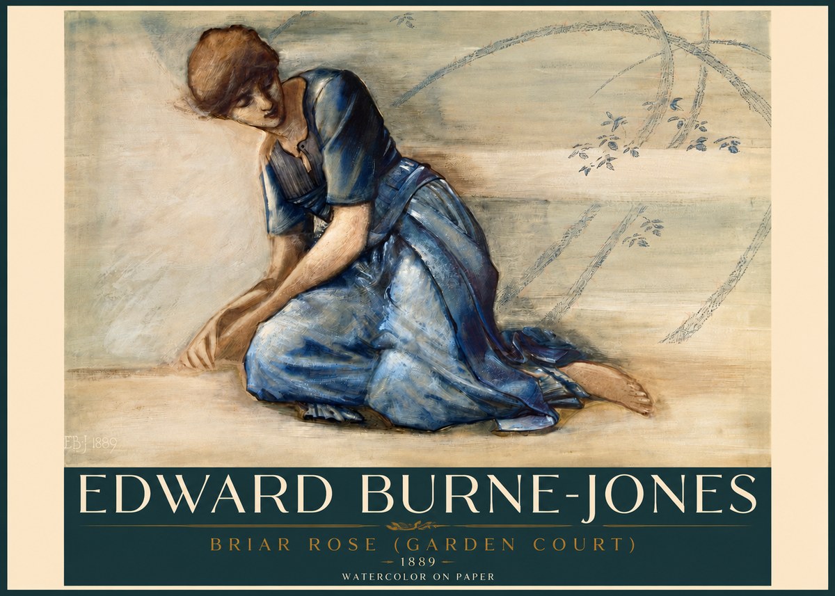Edward Burne-Jones Briar Rose (Garden Court) No3 - Affiche