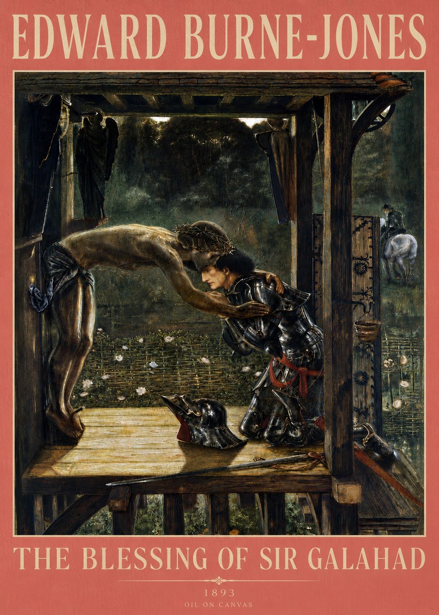Edward Burne-Jones The Blessing of Sir Galahad No3 - Affiche