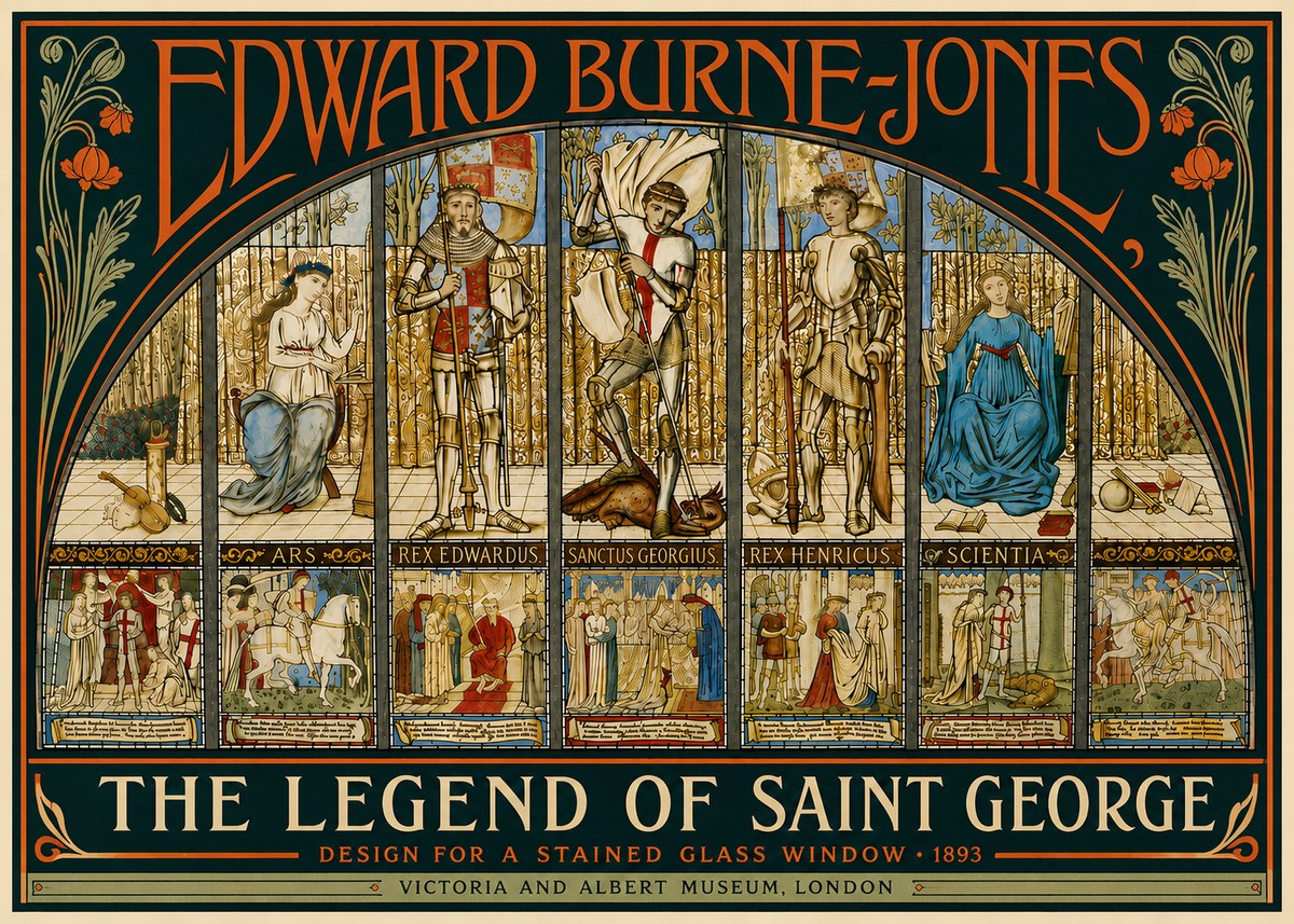 Edward Burne-Jones The Legend of Saint George No5 - Affiche