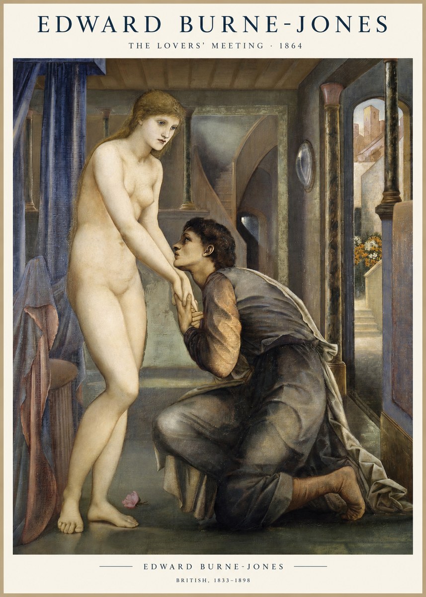 Edward Burne-Jones The Lovers' Meeting No1 - Affiche