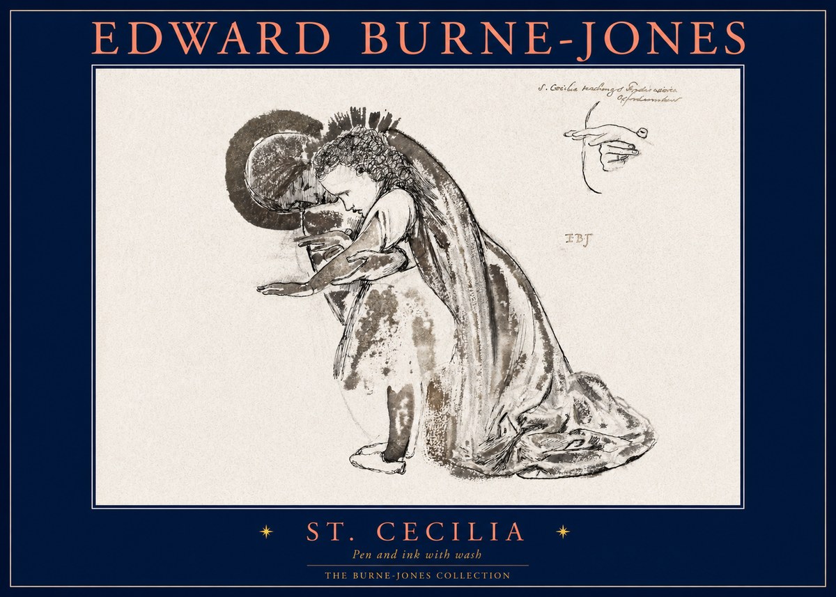 Edward Burne-Jones St. Cecilia No2 - Affiche