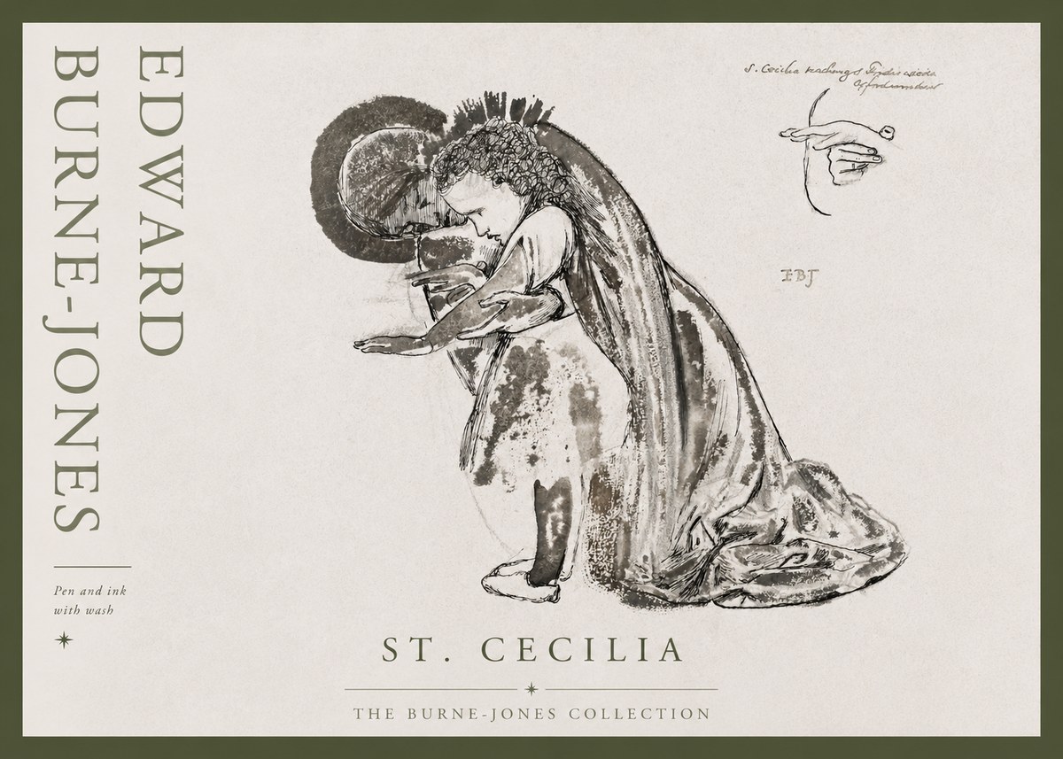 Edward Burne-Jones St. Cecilia No3 - Affiche
