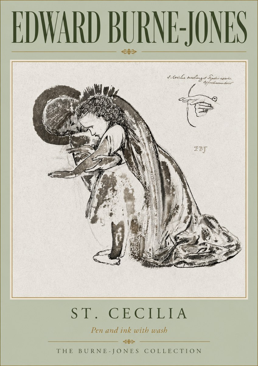 Edward Burne-Jones St. Cecilia No5 - Affiche