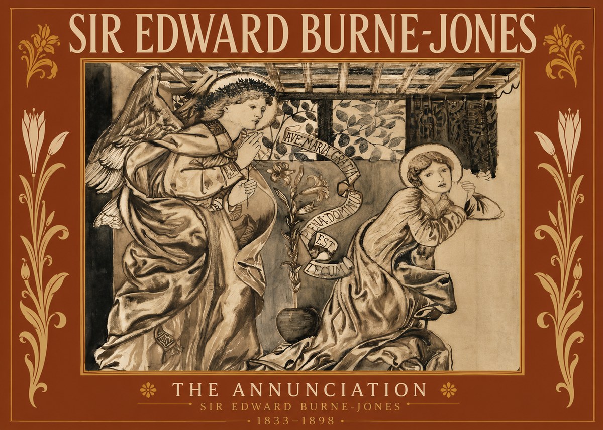 Edward Burne-Jones The Annunciation II No5 - Affiche