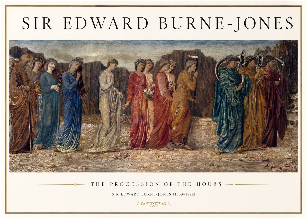 Edward Burne-Jones The Procession of the Hours No1 - Affiche