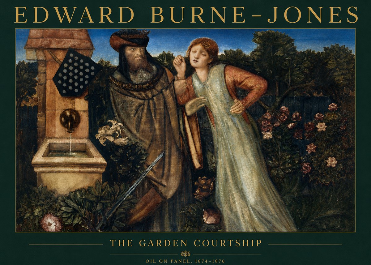 Edward Burne-Jones The Garden Courtship No2 - Affiche