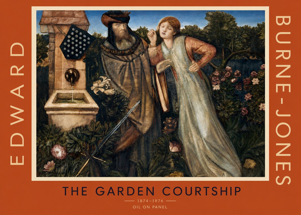 Edward Burne-Jones The Garden Courtship No3 - Affiche