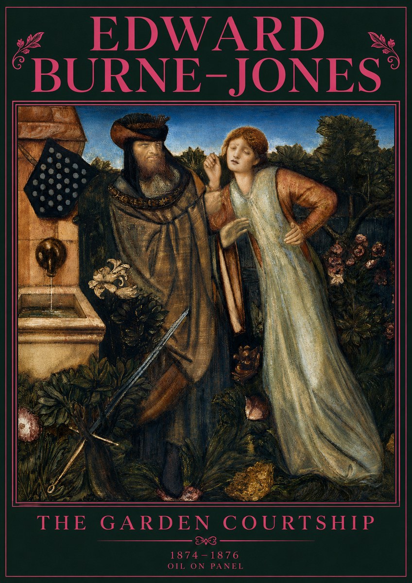 Edward Burne-Jones The Garden Courtship No4 - Affiche