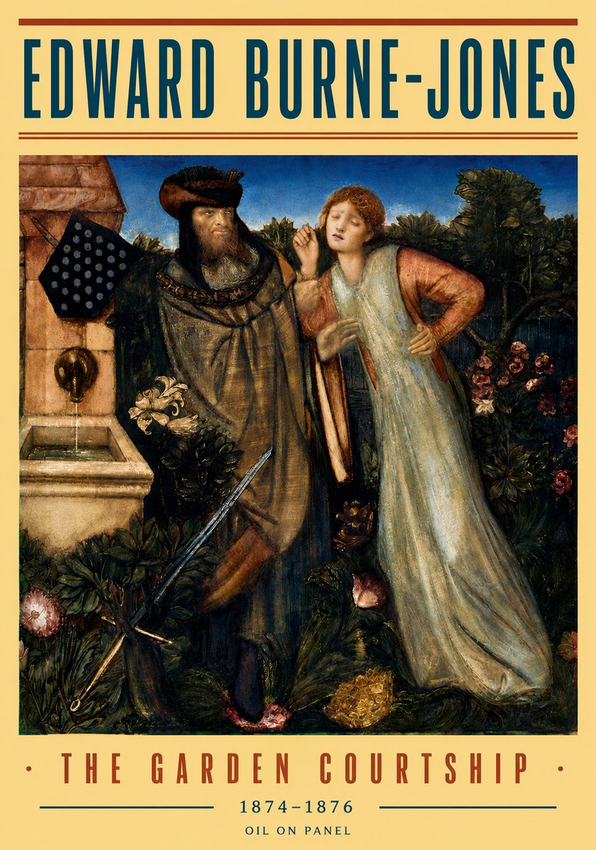 Edward Burne-Jones The Garden Courtship No5 - Affiche