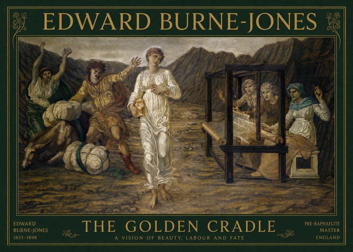 Edward Burne-Jones The Golden Cradle No1 - Affiche