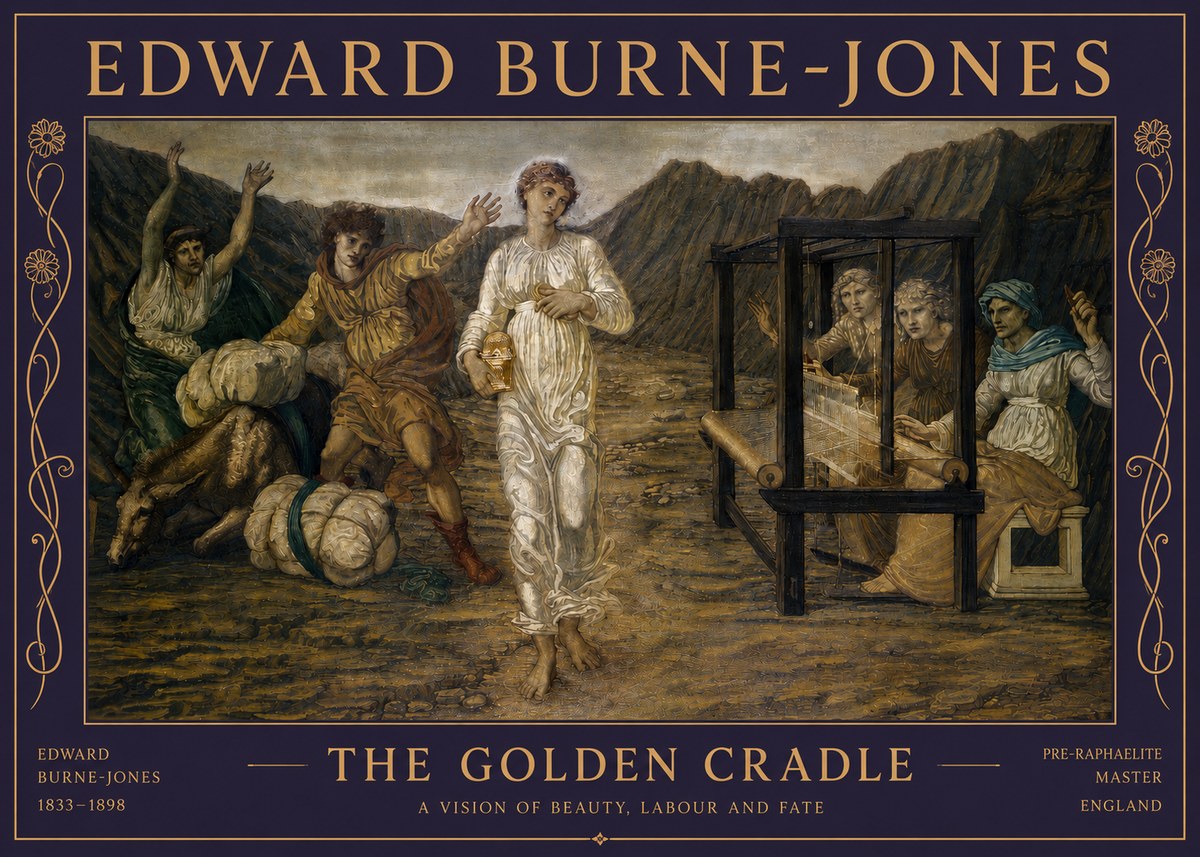 Edward Burne-Jones The Golden Cradle No3 - Affiche