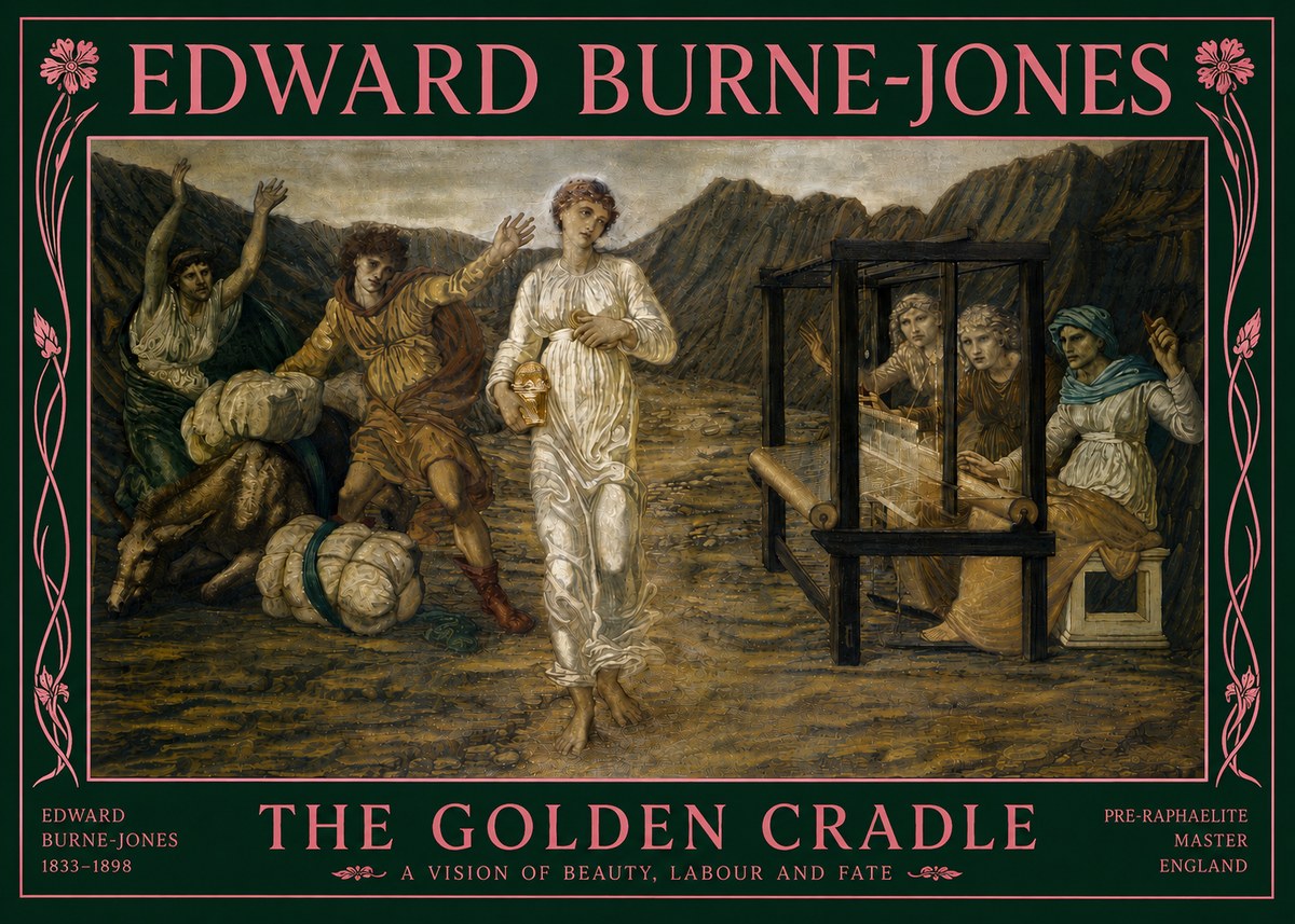 Edward Burne-Jones The Golden Cradle No5 - Affiche