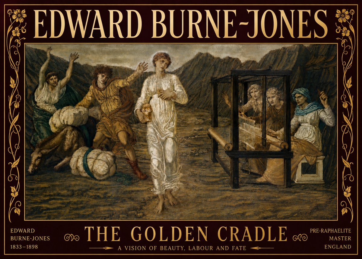 Edward Burne-Jones The Golden Cradle No6 - Affiche