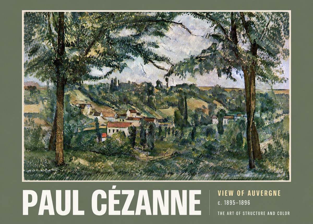 Paul Cézanne View of Auvergne No2 - Affiche