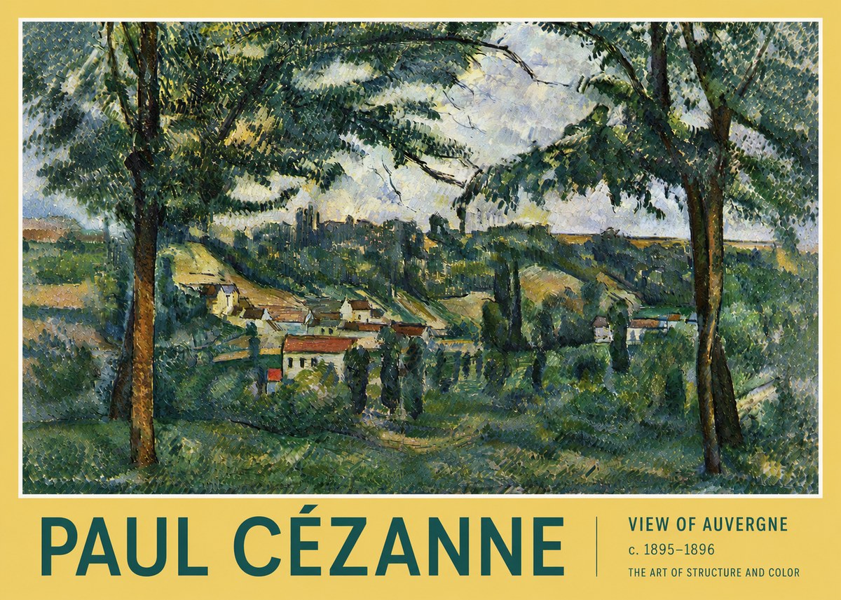 Paul Cézanne View of Auvergne No4 - Affiche
