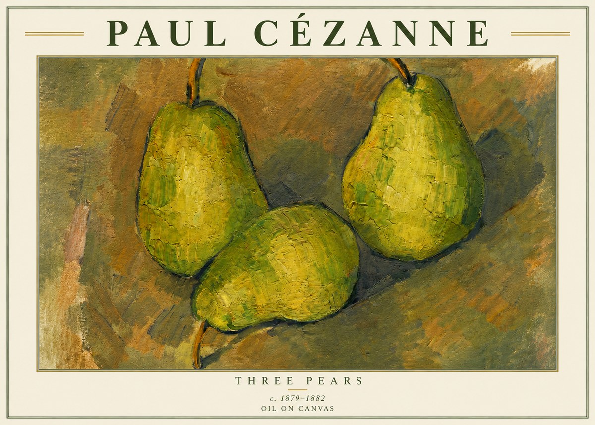 Paul Cézanne Three Pears No3 - Affiche