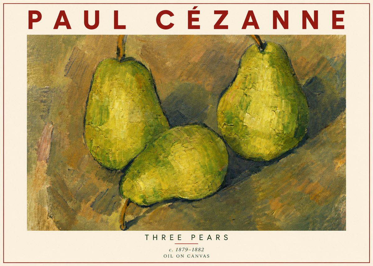 Paul Cézanne Three Pears No5 - Affiche