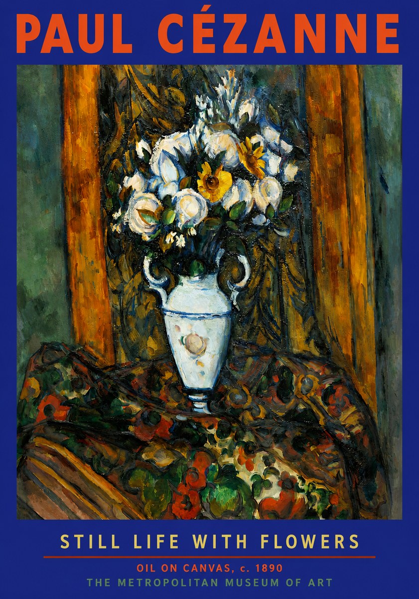 Paul Cézanne Still Life with Flowers No2 - Affiche