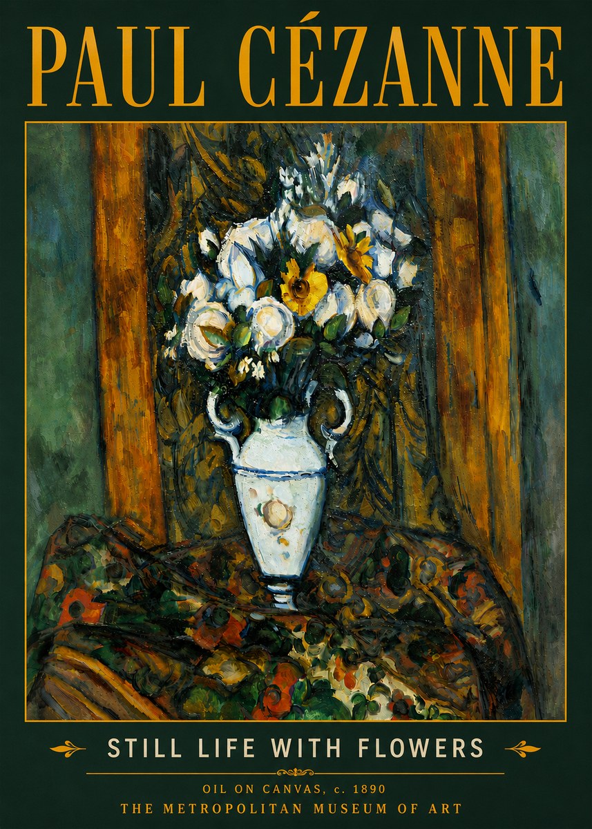 Paul Cézanne Still Life with Flowers No6 - Affiche