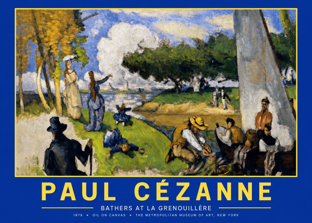 Paul Cézanne Bathers at La Grenouillère No2 - Affiche